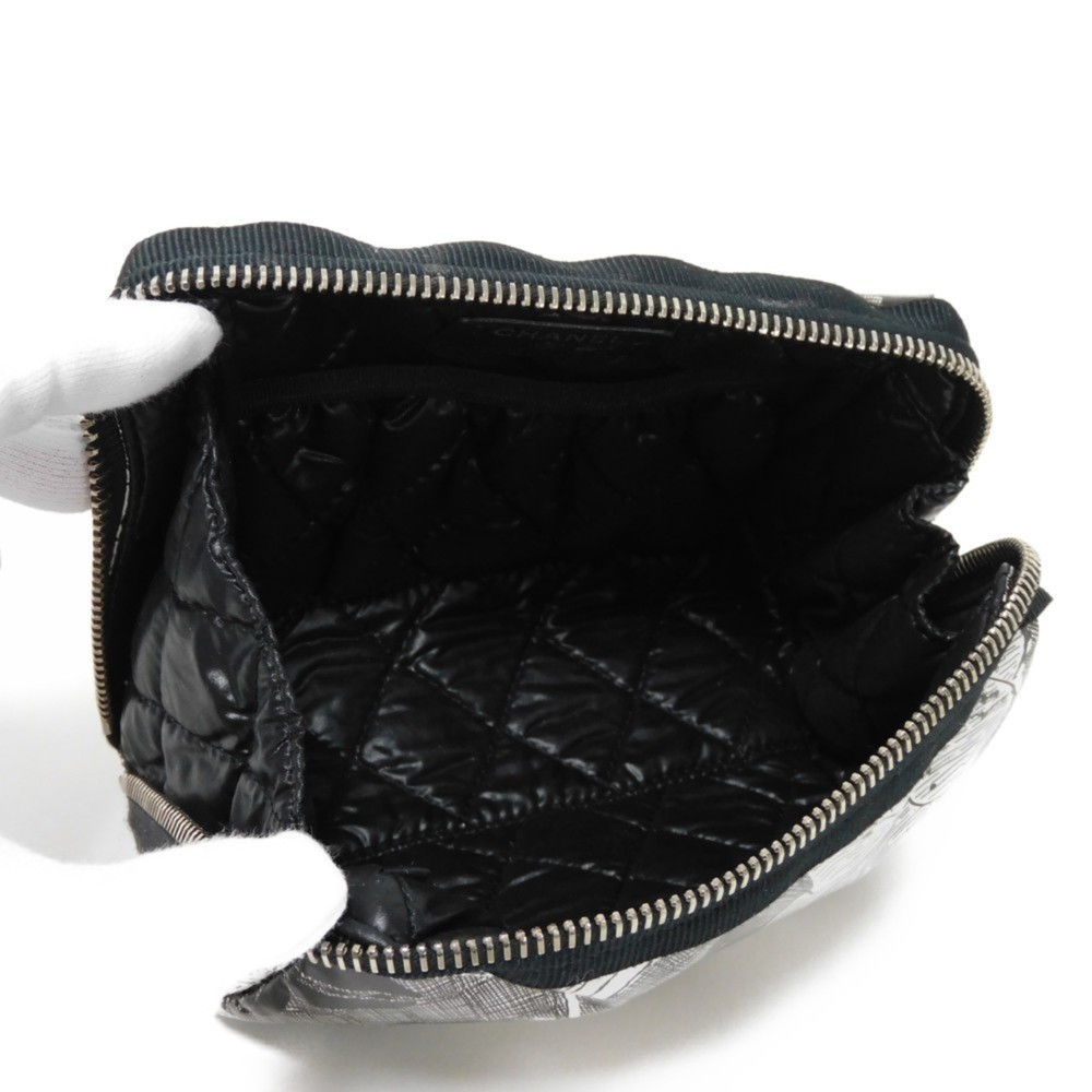 CHANEL Pouch Camellia Tick CC Mark Flower Mini Silver 26th Series Coco Nylon ... - Picture 5 of 16